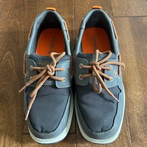 Sperry Gray and Orange Dress Shoes with Moc-Toe Design